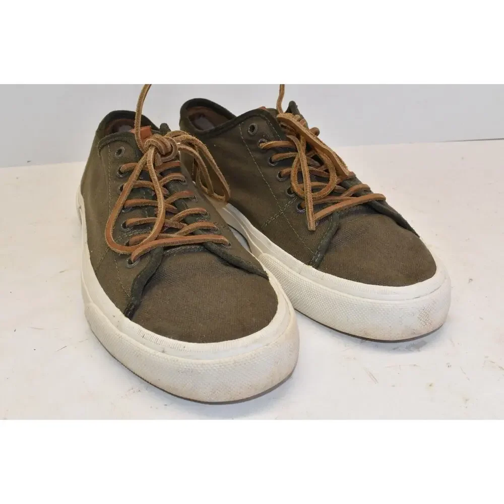Frye Men's Ludlow Slip-On Canvas Shoes Olive Green Size 13 Style 3481491-OLV